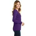 thumbnail image 2 of Port & Company ®  Ladies Long Sleeve Fan Favorite V-Neck Tee. Lpc450vls 4Xl Team Purple, 2 of 4