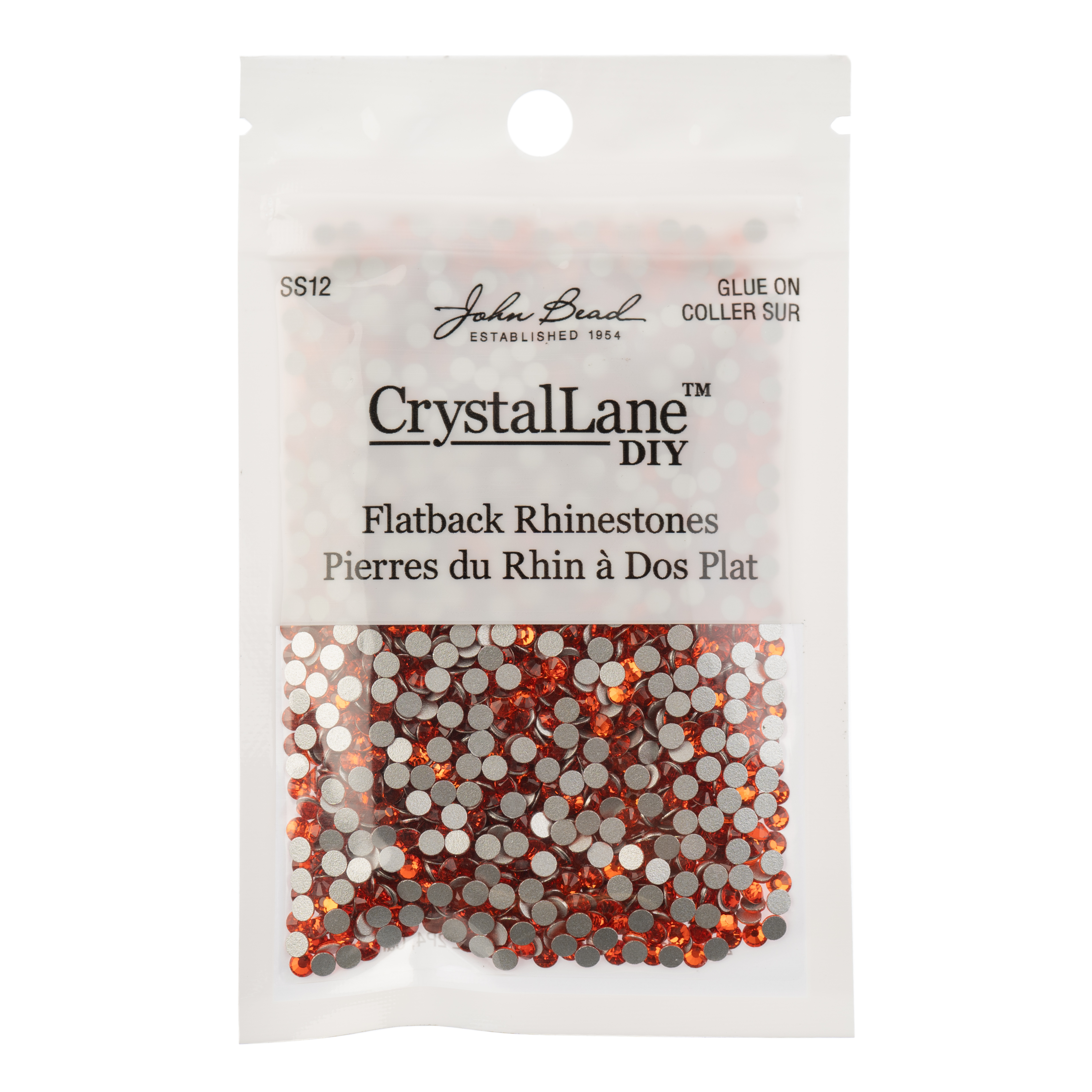2880pcs Crystal Lane DIY SS12 (3mm) Orange Glass Round Flat Back Rhinestones for nail art, clothes design decorations