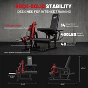 Mikolo NOVA™ Leg Extension and Curl Machine, Adjustable Leg Curl Machine for Home Gym, Seated Leg Extension and Lying Leg URL Machine, Leg Workout Equipment with 160lb Weight Plates