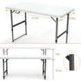 thumbnail image 3 of 4FT（24" x 48"） Folding Table, Indoor Outdoor Heavy Duty Table with Carrying Handle,Placstic Fold up Table for Picnic, Party, Camping，Office - White (4FT), 3 of 18