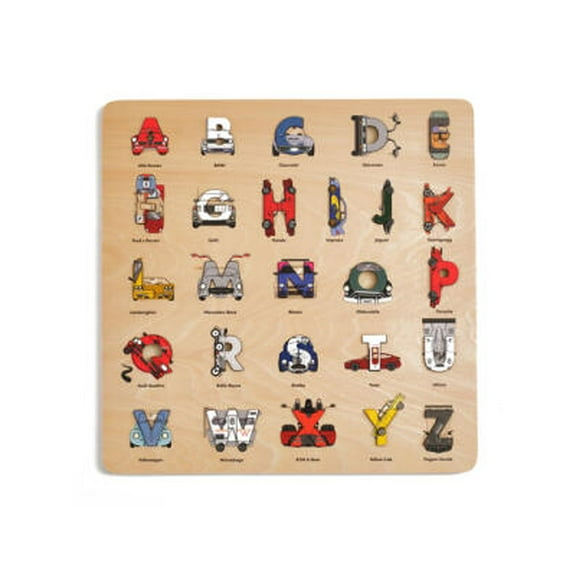 Car Legends Wooden Alphabet Puzzle