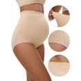 thumbnail image 3 of Unique Bargains Women's Maternity High Waist Briefs with Butt Lifter Design S Beige, 3 of 6