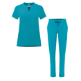 thumbnail image 2 of Adar Addition Go-Higher Scrub Set For Women - Notched V-Neck Scrub Top & Skinny Cargo Scrub Pants, 2 of 8