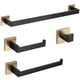 thumbnail image 1 of Turs Juego De Accesorios De Baño De 4 Piezas Juego De Soporte Para Barra De Toalla De Oro Cepillado Y Negro Juego De Accesorios De Baño De Acero Inoxidable Montado En La Pared, 1 of 4
