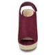 thumbnail image 2 of Sandalias De Cuña Tacón De Plataforma Alpargata Para Mujer Borgoña 35, 2 of 6