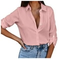 thumbnail image 3 of Jiyugala Women's Button Down Shirts Loose Casual Tops, 3 of 8