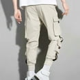 thumbnail image 4 of Fanxing Winter Work Pants for Men Big And Tall Men's Baggy Sweatpants Straight Leg Jogger Workout Casual Pant Fitness Sport Jogging Pants Athletic Trousers Streetwear Khaki,S, 4 of 7