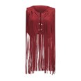 thumbnail image 3 of APEXFWDT Women Fringe Vest 70s Hippie Sleeveless Tassels Cardigan Cowgirl Western Tops Vintage Classic Cardigan Jackets, 3 of 5