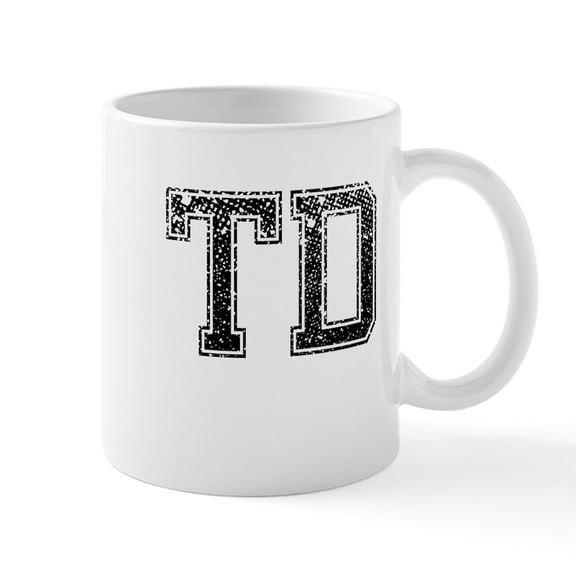 CafePress - TD, Vintage Mug - 11 oz Ceramic Mug - Novelty Coffee Tea Cup