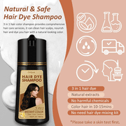 Chestnut Brown Hair Dye Shampoo 3 in 1, Instant Hair Color Shampoo for Women Men, 4 Weeks of Vibrant Color in Minutes, Shampoo Para Canas, 16.9fl oz