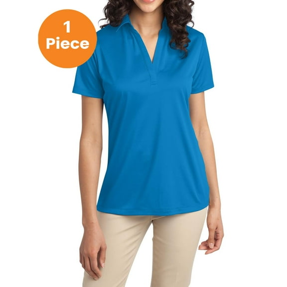Port Authority L540 Ladies Silk Touch Performance Polo, Brilliant Blue, 4XL, Womens Polo Shirts