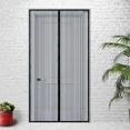thumbnail image 3 of Magnetic fly screen door, mosquito net curtain with powerful magnets, insect screen, black strips, 3 of 5