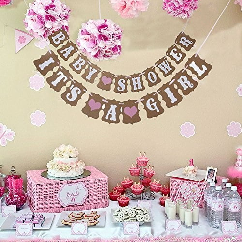 Baby Shower Pink Party decoration Nursery Bunting Baby it ...