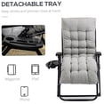 thumbnail image 6 of COSMOS Outsunny Zero Gravity Lounge Chair, Reclining Patio Chair with Padded Cushion & Side Tray, Steel Frame for Indoor Outdoor Use, Gray, 6 of 9
