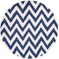 thumbnail image 2 of SAFAVIEH Cambridge Kaitlyn Zig Zag Stripes Wool Area Rug, Navy/Ivory, 8' x 8' Round, 2 of 7