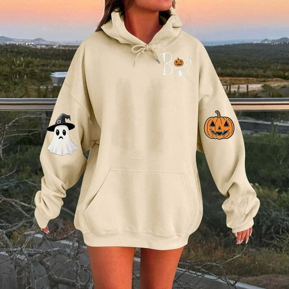 Neewe Women's Hoodies Sweatshirts Cute Long Sleeve Tops Loose Fleece Pullover Shirts with Pocket
