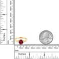 thumbnail image 3 of Gem Stone King 18K Yellow Gold Plated Silver Red Created Ruby and White Zirconia 3-Stone Rings for Women (1.56 Cttw, Gemstone July Birthstone, Oval 8X6MM, Available in Size 5, 6, 7, 8, 9), 3 of 4