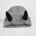 thumbnail image 5 of Prolriy Beanies Hats Men Devil Horns Men Hat Knitted Beanie with Horns Women Hip Hop Daemon Horns Cap for Winter Warm Ski Outdoor Hats for Men Grey, 5 of 8