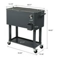 thumbnail image 6 of 80Qt All-In-One Cooler Cart With Bottle Opener, Lower Storage Shelf and Cap Catcher, Outdoor Party Rolling Cooler With Lockable Wheels For Pool Side, Patio, Balcony, Black(34.25 x 15.16 x 35.83)", 6 of 9