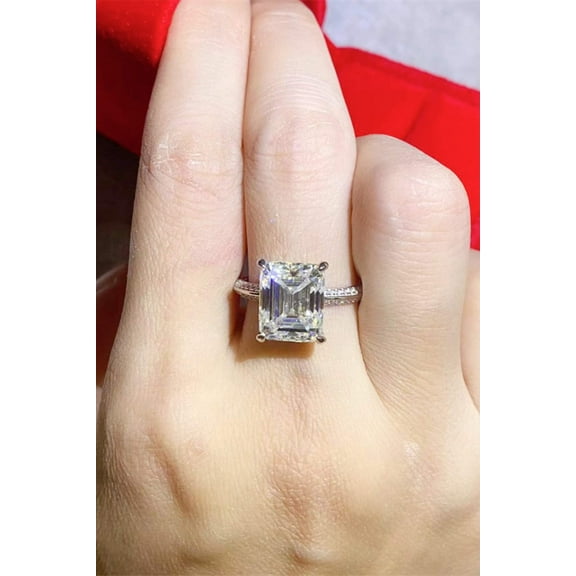 5 Carat Moissanite Platinum-Plated Ring