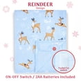 thumbnail image 4 of Lit Holiday LED Throw, Reindeer Christmas Blanket with Soft Fabric and 3 Lighting Modes, 50” x 60”, 4 of 9