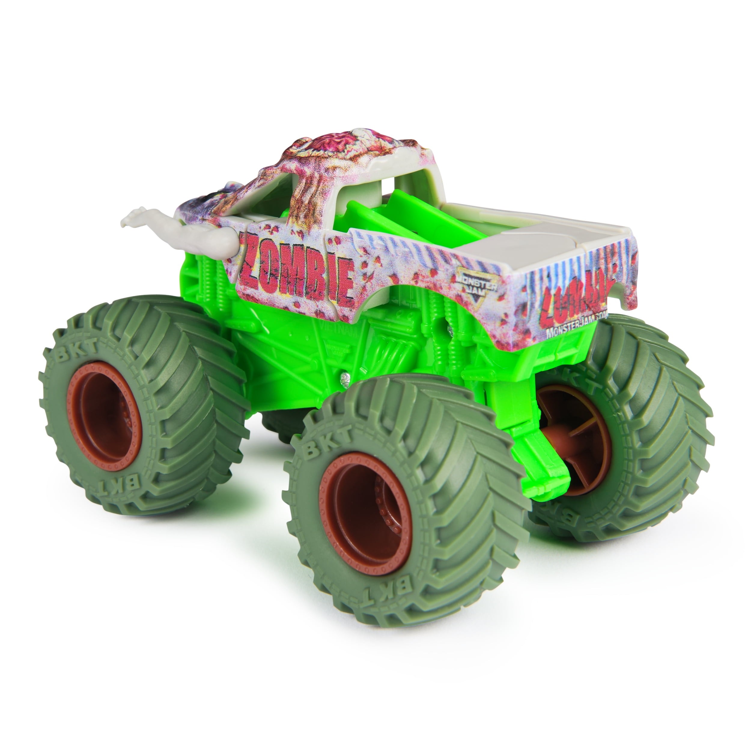 Monster Jam Smash & Bash Zombie, Monster truck réparable en métal moulé à l'échelle 1:64, jouets pour garçons et filles à partir de 3 ans