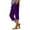 181# Purple, variant on RPVATI Womens Linen Capri Pants High Waisted Casual Summer Capri Pants Plus Size Straight Leg Beach Cropped Pants W/pockets Brown S
