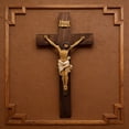 thumbnail image 5 of 19 Inch Wooden Wall Crucifix with Resin Jesus Figure - Catholic Religious Cross Decor for Home, Church, Prayer Room, 5 of 8