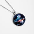 thumbnail image 4 of Starry Shark Elegant Glass Circular Pendant Women's Necklaces, 4 of 5
