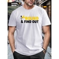 thumbnail image 2 of playera gráfica para hombre con diseñoMen's AROUND FIND OUT Graphic Print T-shirt, Casual Short Sleeve Crew Neck , Men's Clothing For Outdoor Tee For Adult, Men, Women, Teen, Teenager, Adolescent, Y, 2 of 8