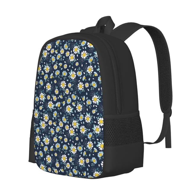 Easygdp Daisy Floral B Mochila de Gran Capacidad Minimalista Ideal para Escuela, Viajes y Uso Diario