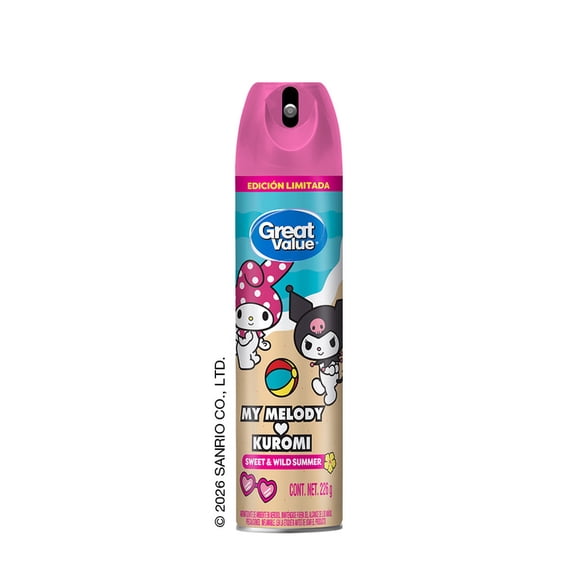 Great Value Aromatizante Aerosol Kuromi - My Melody Summer 226G