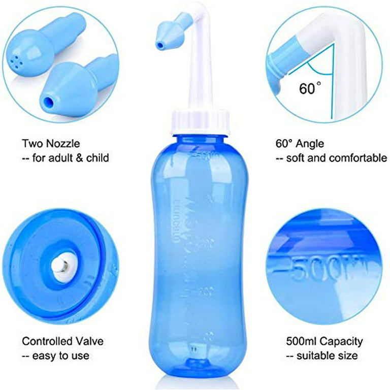 Nose Wash System /Adults/ Children / Clean Sinus Nasal Pressure / Neti Pot  500ML