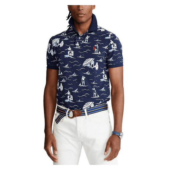 POLO RALPH LAUREN Men's French Blue Multi Classic Fit,XL