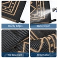 thumbnail image 5 of HIWEAVER 9' x 18' Black/Brown Outdoor Rug PP Plastic Straw Woven Waterproof Patio Rug with Border Portable Outside Carpet for Balcony Deck Picnic Garden Decor, 5 of 6