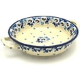 thumbnail image 2 of Polish Pottery Baker - Round with Handles - Medium - White Poppy, 2 of 5