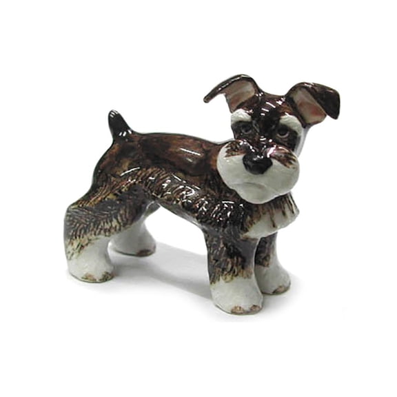 Dog - Schnauzer - miniature porcelain figurine