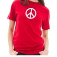 thumbnail image 3 of Plus Size Peace Circle Sign Graphic Design Short Sleeve Cotton Jersey T-Shirt - Red 3XL, 3 of 4