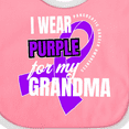 thumbnail image 4 of Inktastic I Wear Purple for My Grandma Pancreatic Cancer Awareness Boys or Girls Baby Bib, 4 of 4