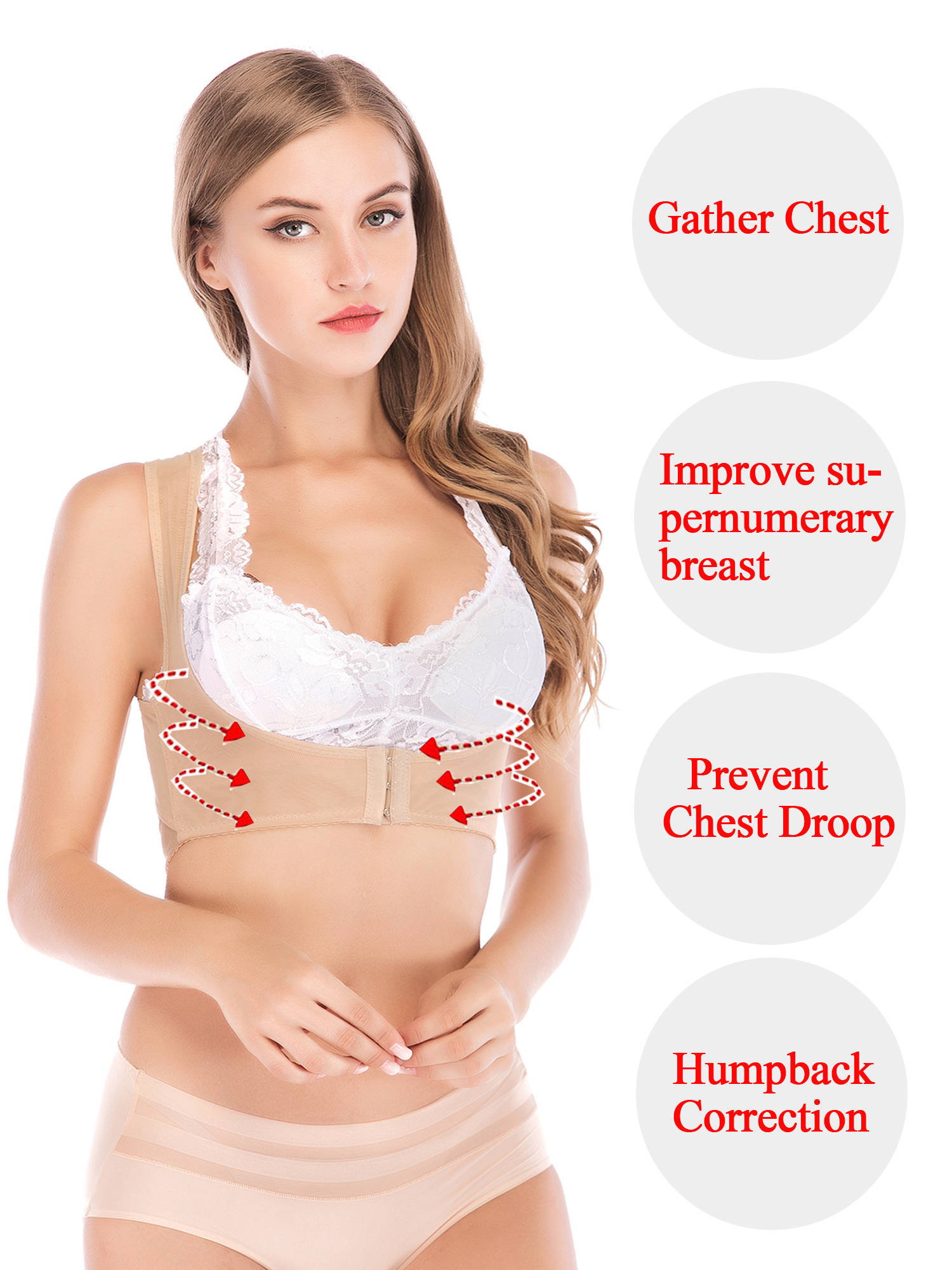 LELINTA Women's Posture Corrector Chest Brace Up Back Support Bra Shaper Vest Breast Lifter Shapewear Support Belt Vest Health Care Body Cheat Shapers,2PCS - image 4 of 8