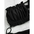 thumbnail image 5 of ZAFUL for Women's Swimwear Ruffle Strapless Tie Side Bikini Swimwear Black S, 5 of 7