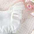 thumbnail image 3 of Toddler Baby Girl Summer Trendy Outfit Sets Ruffle Mesh Sleeveless Crop Top Plaid Shorts, 3 of 5