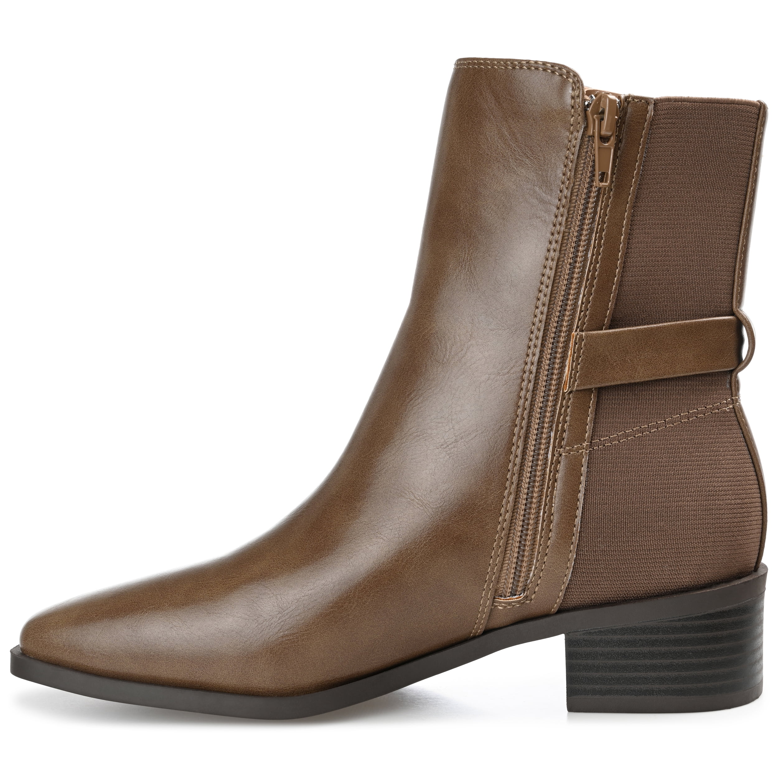 Journee Womens Aubrie Inside Zip Stacked Heel Booties, Widths Available