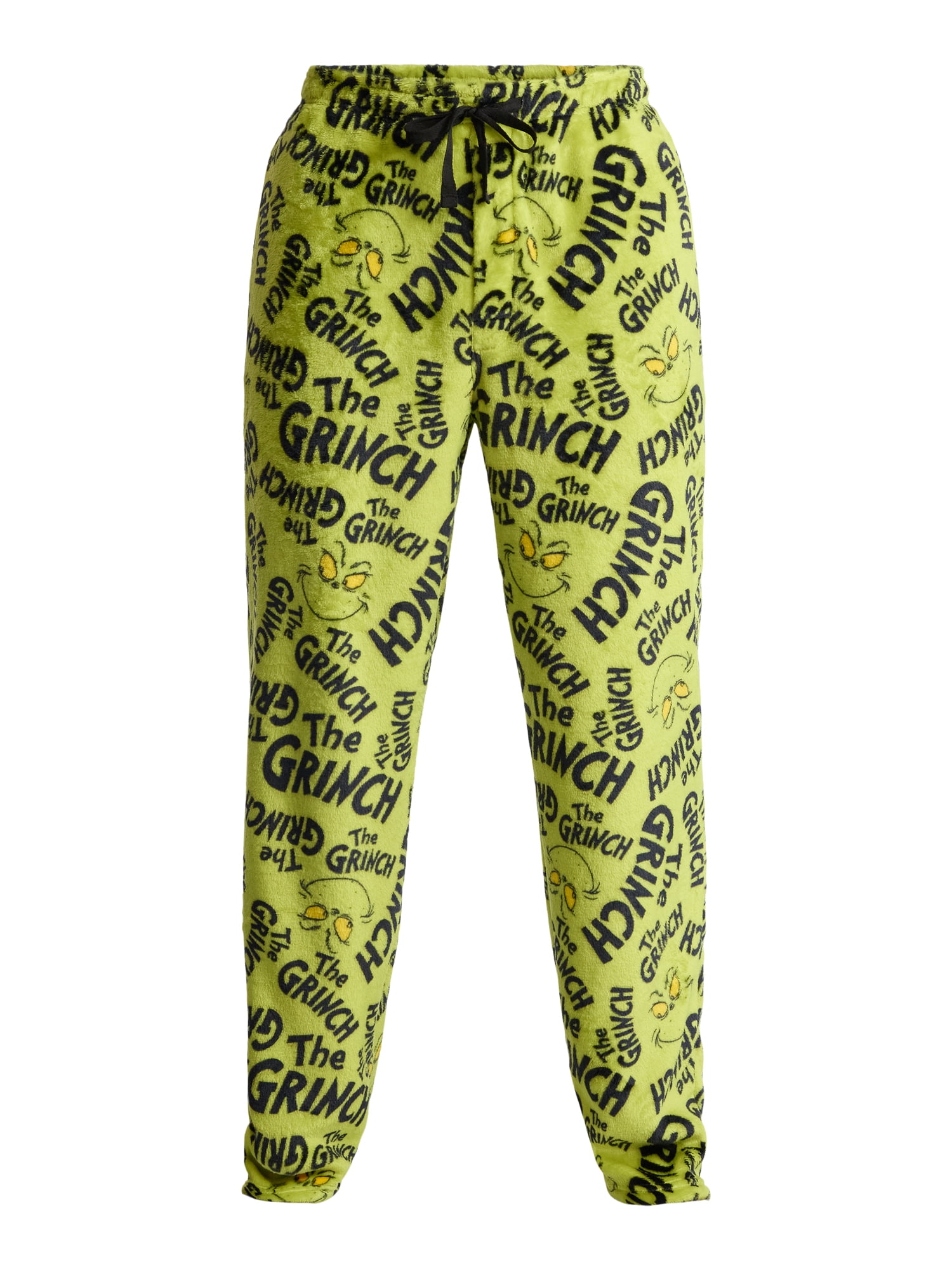 Dr. Seuss, Adult Men’s, The Grinch Graphic Superminky Pajama Fleece Sleep Pants, Size S-XL