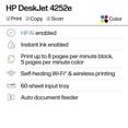 thumbnail image 4 of HP DeskJet 4252e Wireless All-in-One Color Inkjet Printer (White), Scanner, Copier, 3 months Free Instant Ink, 4 of 18