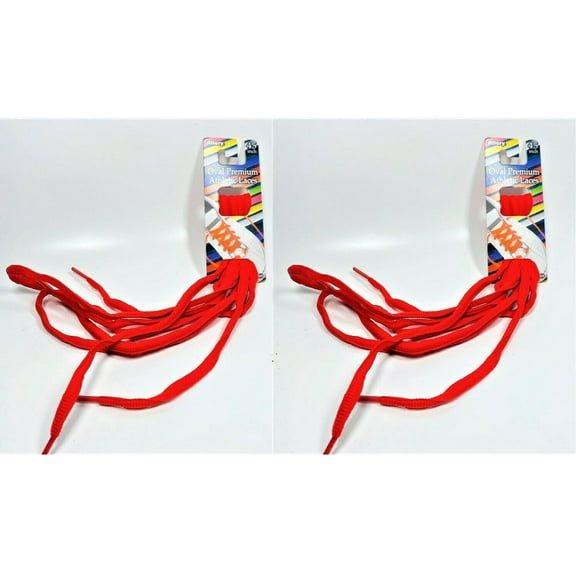 LOT OF 2 Allary Oval Premium Athletic Laces, 45 in. (RED)