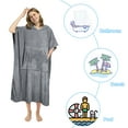 thumbnail image 4 of Catalonia Unisex Surf Poncho Changing Towel Robe for Adult Surfer Swimmer Outdoor Beach, 4 of 7