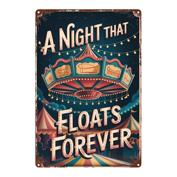 A vintage circus night sky tent decorative poster, suitable for homes, bars, garages, clubs, restaurants, and cafes. A retro hanging artwork, flat-printed square wrought iron painting.