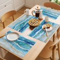 thumbnail image 5 of Turquoise Marble Placemats Set of 8, Abstract Ocean Waves Gold Stripes Modern Non-Slip Place Mats Washable Table Mats for Kitchen Dining Table Decorations Indoor/Outdoor, 5 of 9