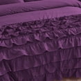 thumbnail image 6 of DNG Creations 5 Piece Vintage Ruffle Duvet Cover 100% Egyptian Cotton, 800 Threads Count - With Zipper & Corner Ties ( Oversized Queen - Solid Plum ), 6 of 7